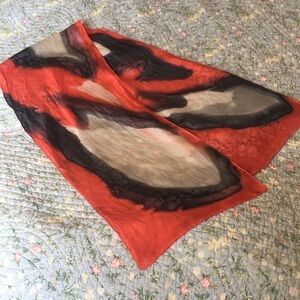 Two fashion scarves- one silk, one lace